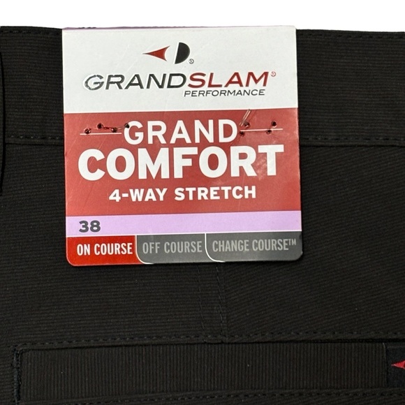 Grand Slam Performance Men 38 Black Heather Golf Short Score Card Pocket Stretch - Picture 3 of 9